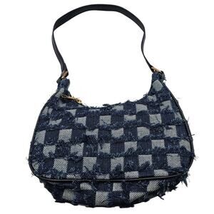 Y2K Inspired Blue Jean Denim Shoulder Bag Purse Quilted Denim